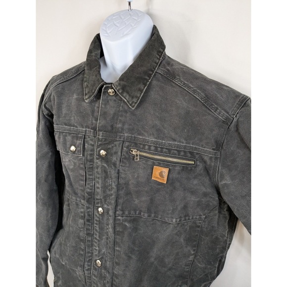 VTG CARHARTT Duck Chore Coat Jacket Workwear Quilted Distressed J285 2XL A056 - Picture 2 of 9